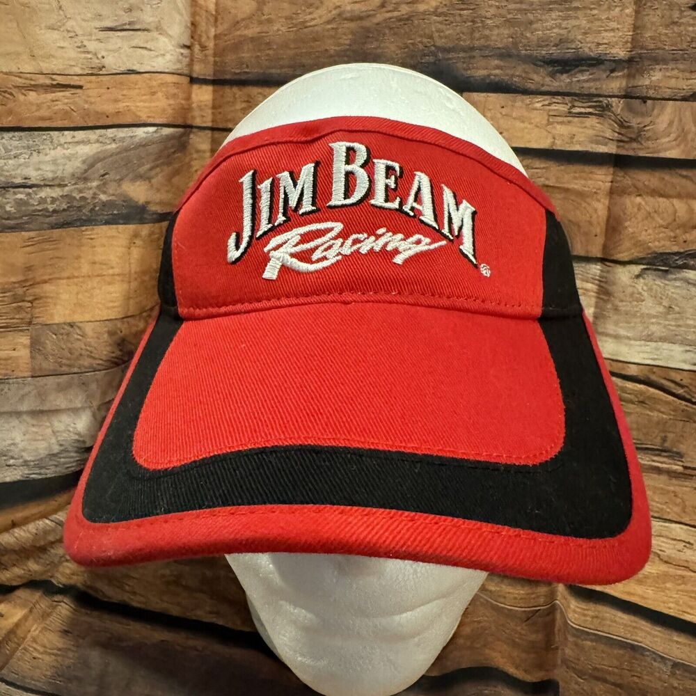 Jim Beam Racing Robby Gordon #7 NASCAR Red Black Visor Hat Cap Adjustable Promo